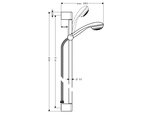 Hansgrohe 27729000 Crometta 85 1 jet Душевой набор