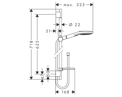 HANSGROHE Raindance Select E 120 26620000 душевая стойка 0.65 м с мыльницей