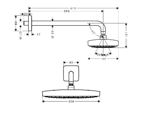 Hansgrohe 27385000 Raindance Select E 300 Верхний душ