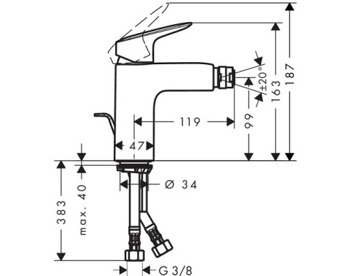 HANSGROHE Logis 71200000 смеситель для биде