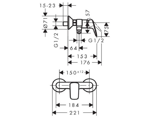 HANSGROHE Logis 71600000 cмеситель для душа