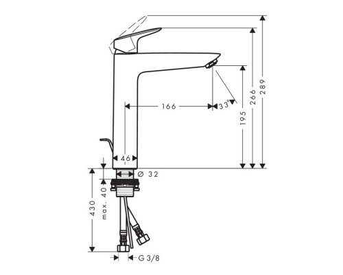 HANSGROHE Logis 190 71090000 Смеситель для раковины, однорычажный