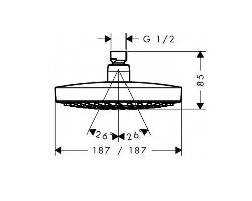 Hansgrohe 26524400 Croma Select E 180 2jet верх душ
