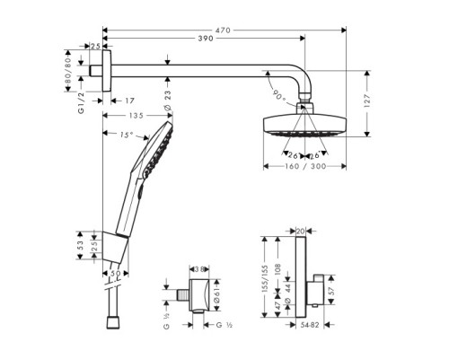 HANSGROHE Raindance Select E 27296000 душевая система скрытого монтажа с термостатом