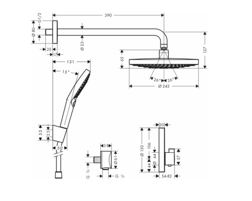 Hansgrohe 27297000 Душевой набор Raindance Select S