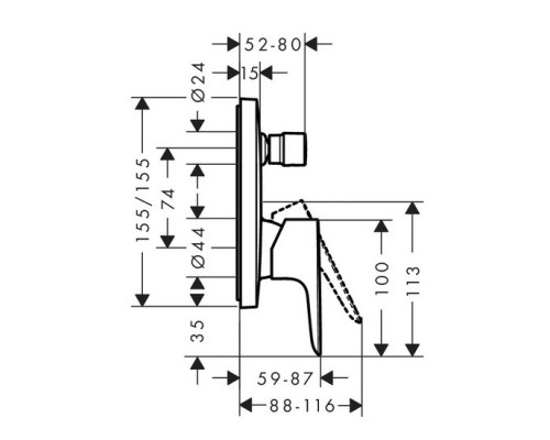 Hansgrohe 71745000 Talis E смеситель д/ ванны
