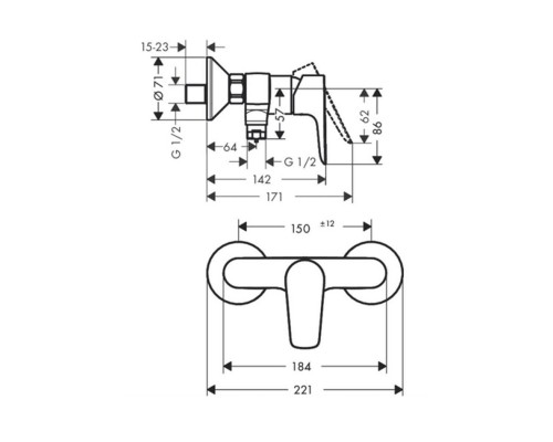 Hansgrohe 71760000 Talis E смеситель д/душа