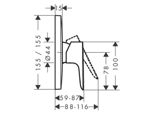 HANSGROHE Talis E Смеситель для душа, однорычажный