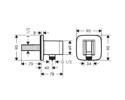 HANSGROHE Fixfit Porter E 26485000 шланговое подсоединение с держателем для лейки