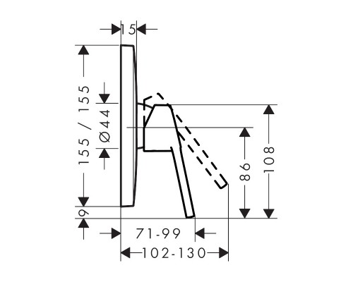 HANSGROHE Logis Loop Смеситель для душа однорычажный, скрытый монтаж, хром