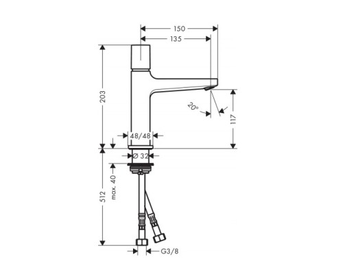 Hansgrohe 32571000 Metropol смеситель д/раков.Select 110