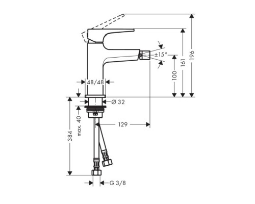 Hansgrohe 32520000 Metropol смеситель д/биде