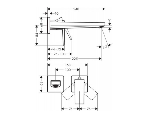 Hansgrohe 32526000 Metropol смесит.д/раков.однорыч.,ВМ