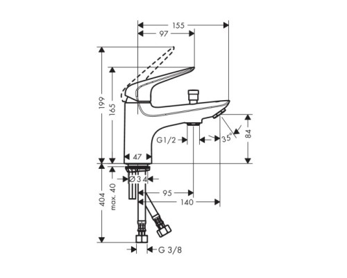 Hansgrohe 71321000 Novus Смеситель для ванны Monotrou