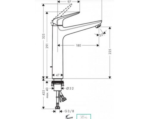 Hansgrohe 71123000 Novus Смеситель для раковины 230