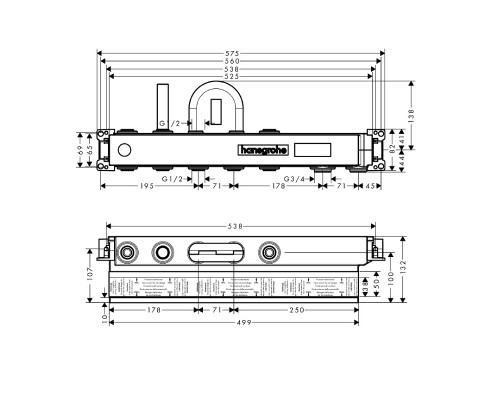 Hansgrohe 15314180 Скрыт.ч. д/RainSel.д/ван.с 2 кнопками