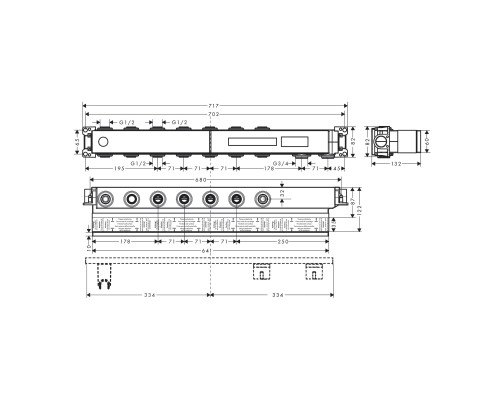 Hansgrohe 15313180 Скрытая ч. д/ RainSelect с 5 кнопками