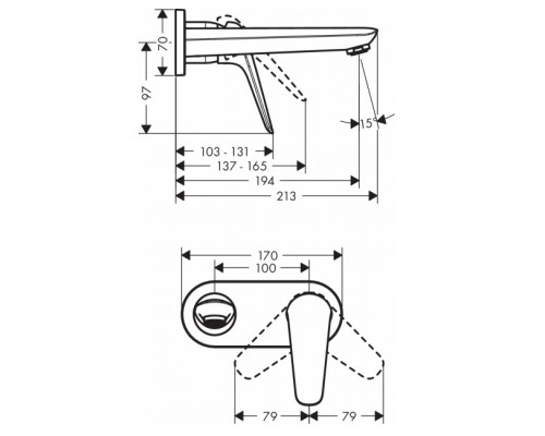 Hansgrohe 71127000 Novus Смеситель/раковины, настенный