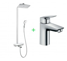 HANSGROHE Raindance Select S 360 Showerpipe Душевая система с термостатом, с белой полочкой + Logis