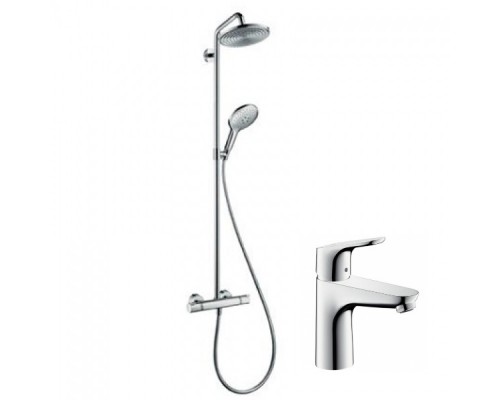 HANSGROHE Raindance Select S 240 Showerpipe Душевая система с термостатом + Focus 100 Смеситель для