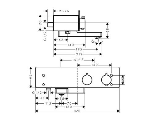 Hansgrohe 13107000 Термостат ShowerTablet 350, ВМ,хром
