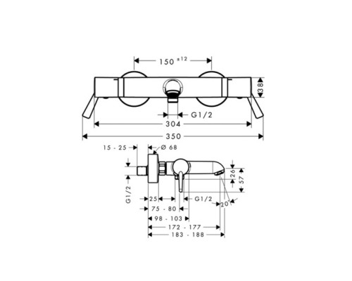 Hansgrohe 13115000 Ecostat Comfort Термостат для ванны