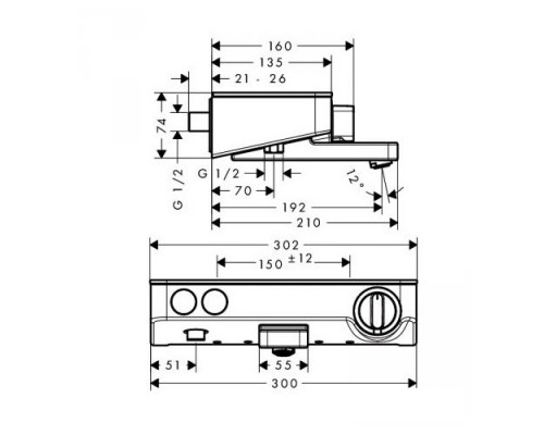 Hansgrohe 13151000 ShowerTablet Select Терм. для ванны