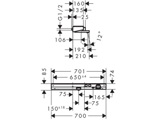 Hansgrohe 13183000 Термостат ShowerTabletSelect 700, хр