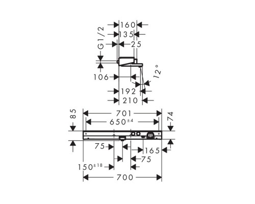 Hansgrohe 13183400 Термостат ShowerTabletSelect 700,б/хр