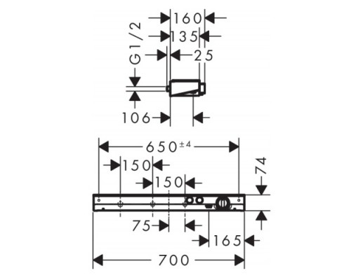 Hansgrohe 13184400 Термостат ShowerTabletSelect 700,б/хр