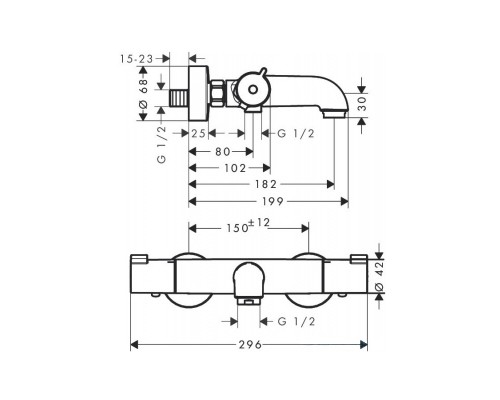 Hansgrohe 13201000 Ecostat термостат-й смеситель д/ванны