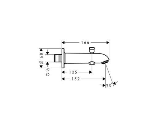 Hansgrohe 13423000 Излив на ванну E