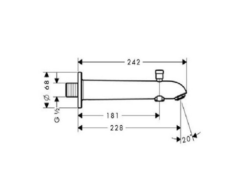 Hansgrohe 13424000 Излив на ванну E