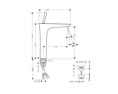 Hansgrohe 15072000 PuraVida Смеситель для раковины