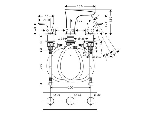 Hansgrohe 15073000 PuraVida Смеситель для раковины
