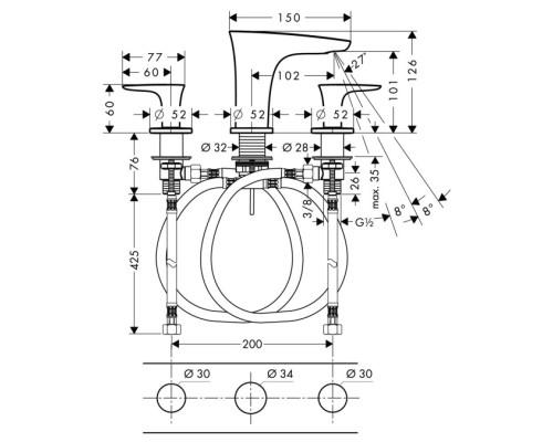 Hansgrohe 15073400 PuraVida Смеситель для раковины