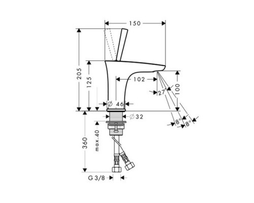 Hansgrohe 15075000 PuraVida Смеситель для раковины