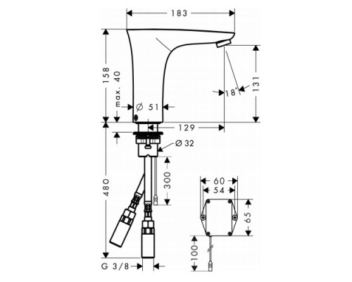 Hansgrohe 15170400 PuraVida Эл. смеситель для раковины