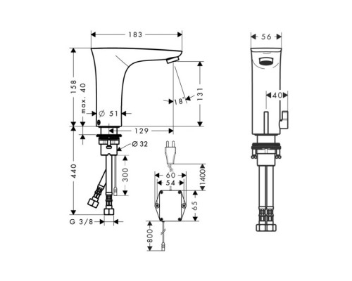 Hansgrohe 15172000 PuraVida Эл. смеситель для раковины