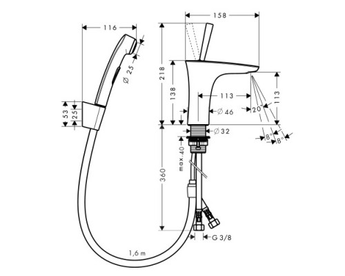 Hansgrohe 15275400 PuraVida Набор для биде