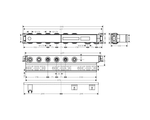 Hansgrohe 15312180 Скрытая ч. д/ RainSelect с 4 кнопками