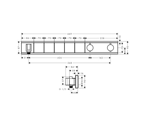 Hansgrohe 15358600 Скрытая ч. д/RainSelect с 2 кнопками