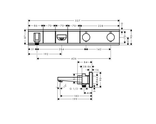Hansgrohe 15359000 Скрытая ч. д/RainSelect с 2 кнопками