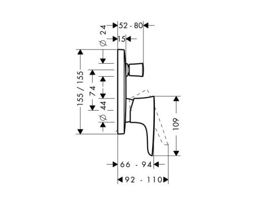 Hansgrohe 15445400 PuraVida Смеситель для ванны