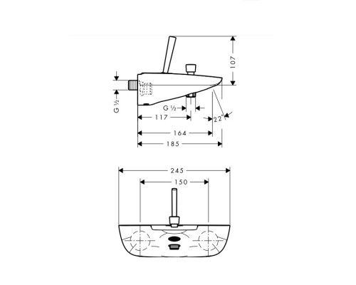 Hansgrohe 15472400 PuraVida Смеситель для ванны