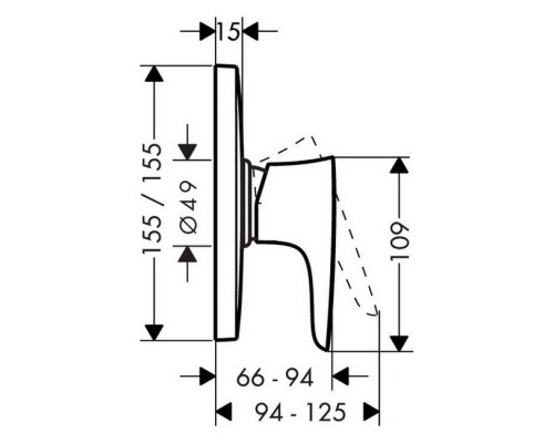 Hansgrohe 15677400 PuraVida одн смес душ,СМ,Highflow