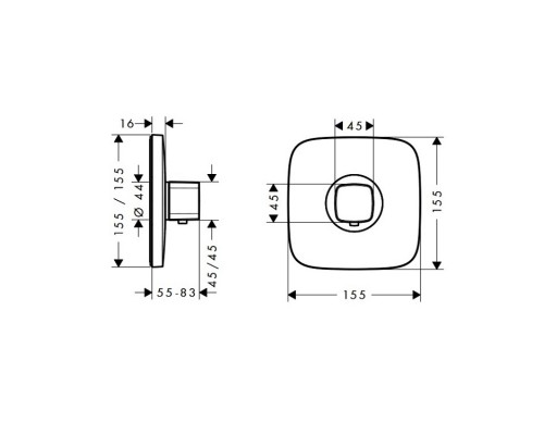 Hansgrohe 15705000 Термостат Ecostat E, 37 л/мин, СМ