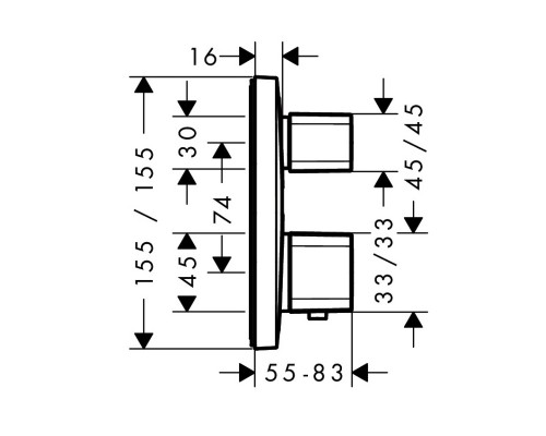 Hansgrohe 15707000 Термостат с запорным вентилем Ecostat