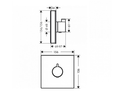 Hansgrohe 15734400 Термостат ShowerSelect Highflow,б/хр