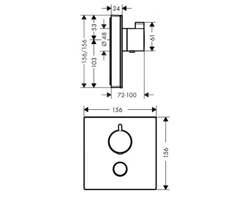 Hansgrohe 15735600 Термостат ShowerSelect Highflow,ч/хр